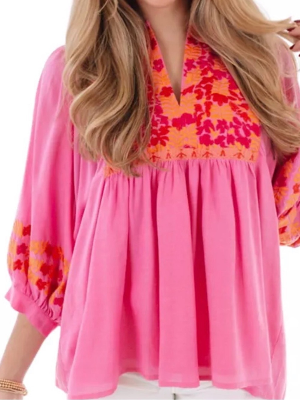 J Marie Pink Embroidered Set